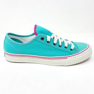 P.F. Flyers Turquoise and Pink Lace-Up Sneakers